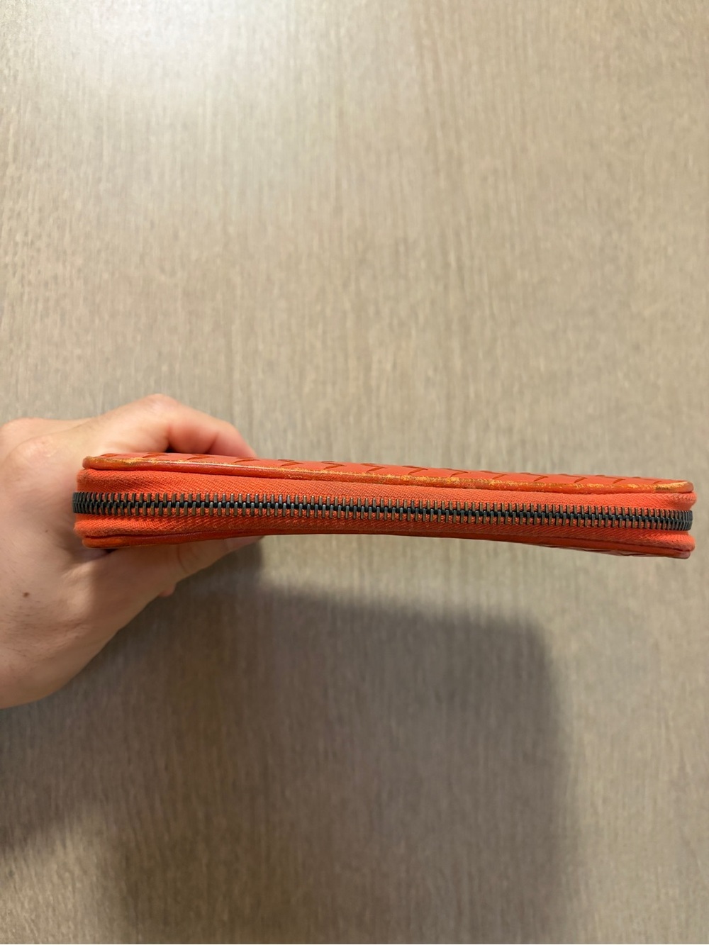 Authentic Bottega Veneta Orange Zip-Around Wallet - Picture 2 of 10
